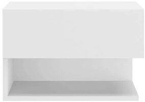 vidaXL Κομοδίνα Επιτοίχια 2 τεμ. Γυαλιστερό Λευκό