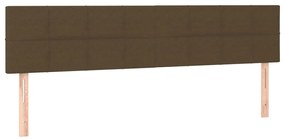 vidaXL Κρεβάτι Boxspring με Στρώμα Σκούρο Καφέ 200x200 εκ. Υφασμάτινο