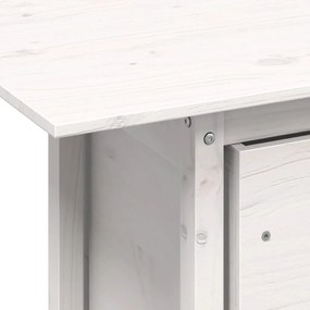 Τραπέζι Κήπου Λευκό 100x50x75 εκ. από Μασίφ Ξύλο Πεύκου - Λευκό