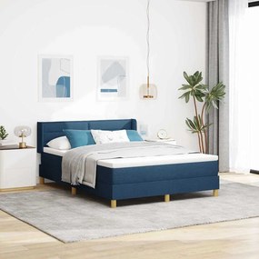vidaXL Κρεβάτι με ελατήρια με στρώμα Μπλε 200 x 140 cm ύφασμα
