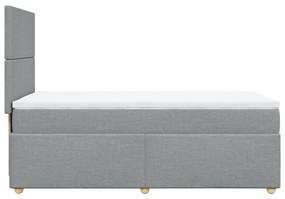 vidaXL Κρεβάτι Boxspring με Στρώμα Ανοιχτό Γκρι 90x190 εκ. Υφασμάτινο