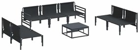 vidaXL Σετ Καναπέ Κήπου 8 pcs Ανθρακί Ατσάλι