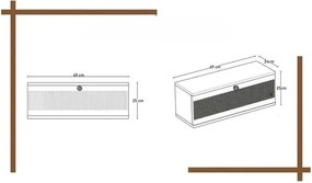 Κονσόλα τοίχου με πόρτα από 100% MDF Λευκό 69x26x24 cm