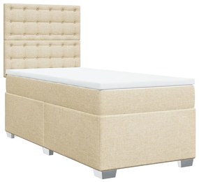 ΚΡΕΒΑΤΙ BOXSPRING ΜΕ ΣΤΡΩΜΑ ΚΡΕΜ 90X190 ΕΚ.ΥΦΑΣΜΑΤΙΝΟ 3292662