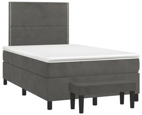 ΚΡΕΒΑΤΙ BOXSPRING ΜΕ ΣΤΡΩΜΑ ΣΚΟΥΡΟ ΓΚΡΙ 120X190 ΕΚ. ΒΕΛΟΥΔΙΝΟ 3270464