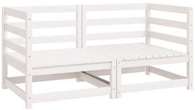 vidaXL Καναπέδες Κήπου Γωνιακοί 2 τεμ. Λευκοί από Μασίφ Ξύλο Πεύκου