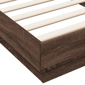 vidaXL Πλαίσιο Κρεβ. Χωρ. Στρώμα Καφέ Δρυς 90x200 εκ. Επεξ. Ξύλο