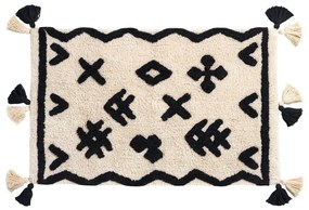 Πατάκι Μπάνιου 0768 Ivory-Black Das Home 50 X 80 50x80cm 100% Cotton