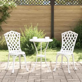 vidaXL Καρέκλα Κήπου 2 pcs Λευκό 55 x 56.5 x 91εκ Αλουμίνιο