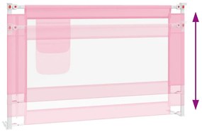 vidaXL Μπάρα Κρεβατιού Προστατευτική Ροζ 120 x 25 εκ. Υφασμάτινη