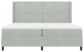 vidaXL Κρεβάτι με Στρώμα Φωτεινού Γκρι 200x200 εκ. Βελούδο