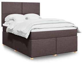 ΚΡΕΒΑΤΙ BOXSPRING ΜΕ ΣΤΡΩΜΑ ΣΚΟΥΡΟ ΚΑΦΕ 140X200 ΕΚ ΥΦΑΣΜΑΤΙΝΟ 3291299