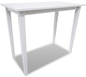 Σετ Κονσόλα Τραπέζι και 4 Καρέκλες Μπαρ Λευκό Ξύλινο - Λευκό