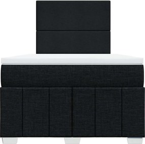 vidaXL Κρεβάτι Boxspring με Στρώμα Μαύρο 120x190 εκ. Υφασμάτινο