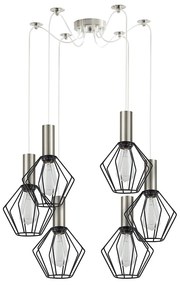 Φωτιστικό Οροφής Adept Tube 77-8436 65x65x300cm 6xE27 60W Nickel-Black Homelighting