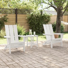 vidaXL Πτυσσόμενες Καρέκλες Adirondack 2 τεμάχια Λευκή 74.5x80.5x90 εκ HDPE