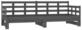 vidaXL Καναπές Κρεβάτι Συρόμενος Γκρι 2x(90x190) εκ. Μασίφ Ξύλο Πεύκου