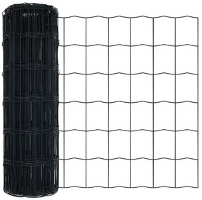 vidaXL Euro Fence με 7 Σταθερές Βίδες 0.6x10 μ Γαλβανισμένος Χάλυβας Γκρι