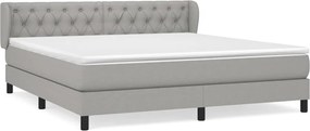 vidaXL Κρεβάτι Boxspring με Στρώμα Αν. Πράσινο 160x200εκ Υφασμάτινο