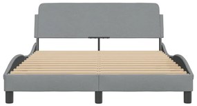 vidaXL Σκελετός Κρεβατιού Dover Αν. Γκρι 120x200 εκ. Υφασμάτινο