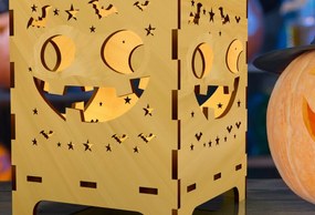 Σετ των 3 Intra απο ξύλο plywood 3mm-4mm πάχος - Halloween Night Lantern Laser Cut 01 Δίασταση 4x4 cm INTRAFABR-78854329