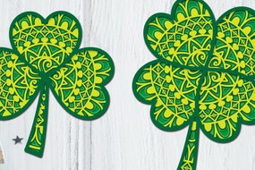 Intra απο ξύλο plywood 3mm-4mm πάχος - Clover Mandala 3D Layered Papercut Δίασταση 30x30 cm INTRAFABR-89420772