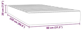 vidaXL Στρώμα με Pocket Springs Μαύρο 80x220x20 εκ. Βελούδινο