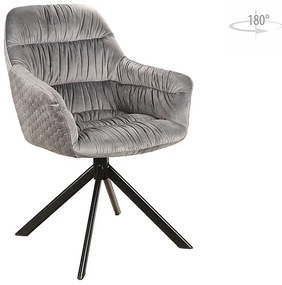 Επενδυμένη καρέκλα Astoria 60x45x85 μαύρη μεταλλική βάση/γκρι βελούδινο bluvel 14 DIOMMI ASTORIAVCSZ