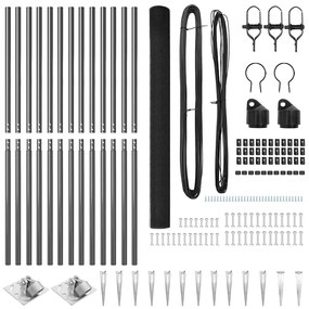 vidaXL Στύλος Περιφράξεων Γκρι 25 x 1,5 μ (12 x 12 mm πλέγμα) Ατσάλι