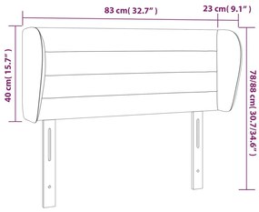 Κεφαλάρι με Πτερύγια Κρεμ 83 x 23 x 78/88 εκ. Υφασμάτινο - Κρεμ