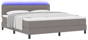 vidaXL Κρεβάτι Box Spring  με στρώμα & LED Ταμπά 180x200 εκ Υφασμάτινο