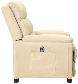 vidaXL Πολυθρόνα Ανακλινόμενη Ηλεκτρική Κρεμ Υφασμάτινη