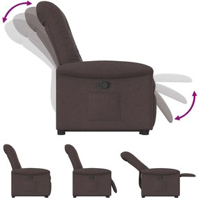 vidaXL Πολυθρόνα Ανακλινόμενη με Ανύψωση Σκούρο Καφέ Υφασμάτινη