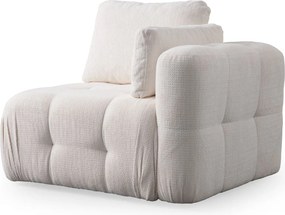 Corner Sofa Amaris 3 Seater With Pouffe - White White