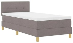 vidaXL Κρεβάτι box spring με στρώμα με στρώμα Taupe 90 x 200 cm ύφασμα