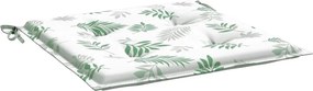 VidaXL Μαξιλάρια Καρέκλας 4 τεμ. Σχέδιο Φύλλων 50x50x3 εκ. Υφασμάτινα