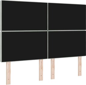 vidaXL LED κεφαλάρι Ανοιχτό γκρι Βελούδο