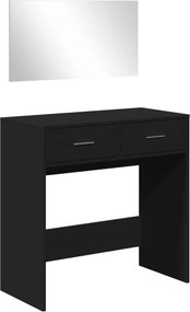 vidaXL Μπουντουάρ με Καθρέφτη Μαύρο 80 x 39 x 80 εκ.