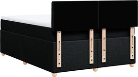 vidaXL Κρεβάτι Boxspring με Στρώμα Μαύρο 140x190 εκ. Υφασμάτινο