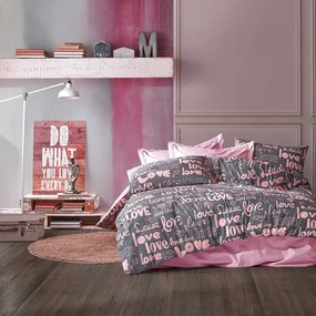 Πάπλωμα Αγάπη 299 Grey-Lila DimCol Queen Size 220x240cm Βαμβάκι-Πολυέστερ