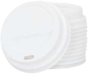 vidaXL Χάρτινα καπάκια καφέ Ø80 mm 8oz 1000 τεμάχια Λευκό πλαστικό