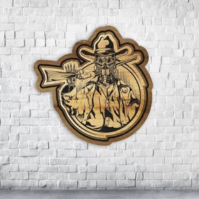 Intra απο ξύλο plywood 3mm-4mm πάχος - Διακόσμηση τοίχου με χαραγμένο ρομπότ Cowboy Badge Coaster Δίασταση 30x30 cm Intraeaxys-r1z2k8m1