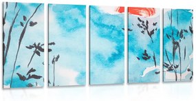 Πίνακας ζωγραφικής 5 μερών του ιαπωνικού ουρανού - 100x50