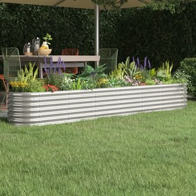 vidaXL Ζαρντινιέρα Ασημί 260x40x36 εκ. Γαλβανισμένος χάλυβας