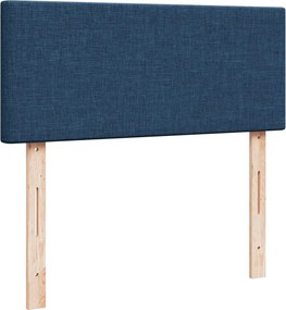 vidaXL Κρεβάτι Boxspring με Στρώμα Μπλε 120x190 εκ. Υφασμάτινο