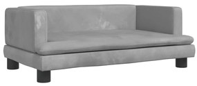 vidaXL Καναπές Παιδικός Ανοιχτό Γκρι 80 x 45 x 30 εκ. από Βελούδο