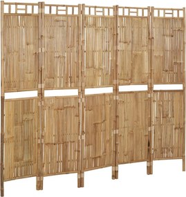 vidaXL Διαχωριστικό Δωματίου με 5 Πάνελ 200 x 180 εκ. από Μπαμπού