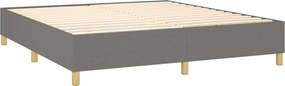 vidaXL Κρεβάτι Boxspring με Στρώμα Σκούρο Γκρι 180x200 εκ Υφασμάτιν