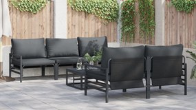 vidaXL Σετ Καναπέ Κήπου με μαξιλάρι 6 pcs Ανθρακί Ατσάλι & ύφασμα