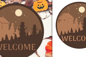 Σετ των 2 Intra απο ξύλο plywood 3mm-4mm πάχος κοπής με λέιζερ με στρώσεις Χριστουγεννιάτικων πινακίδων Δίασταση 15x15 cm INTRAFABR-36328490